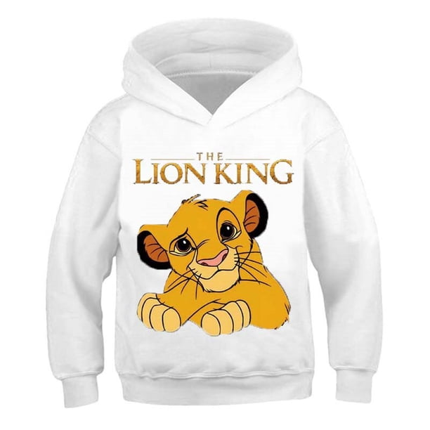 Sudadera de manga larga para niños, sudaderas con capucha con estampado de Simba y El Rey León, ropa informal para bebés y niñas, otoño qym unisex