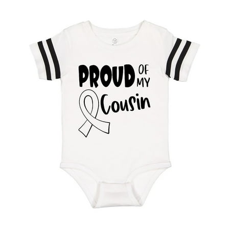 

Inktastic Proud of my Cousin Blindness Awareness White Ribbon Gift Baby Boy or Baby Girl Bodysuit