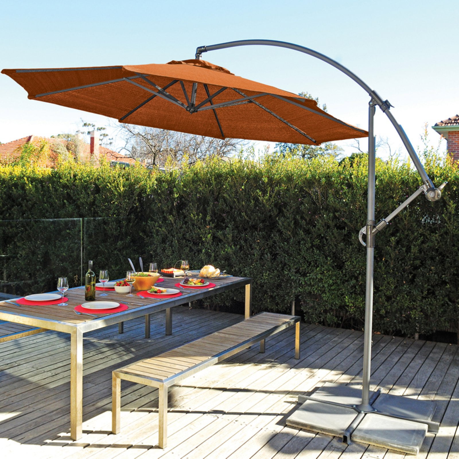 Coolaroo 12' Cantilever Umbrella, Terracotta