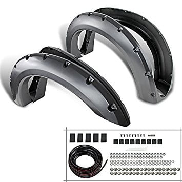 98 Ford F250 Fender - Ford F250 F350 Super Duty Pickup 4PC Black Fender Flare Wheel Cover