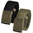thumbnail image 1 of Men's Cut to Fit Waist Size Up to 70" Casual Outdoor 2 Belt Pack with Antique Brass Flip Top Buckle, 1 of 3