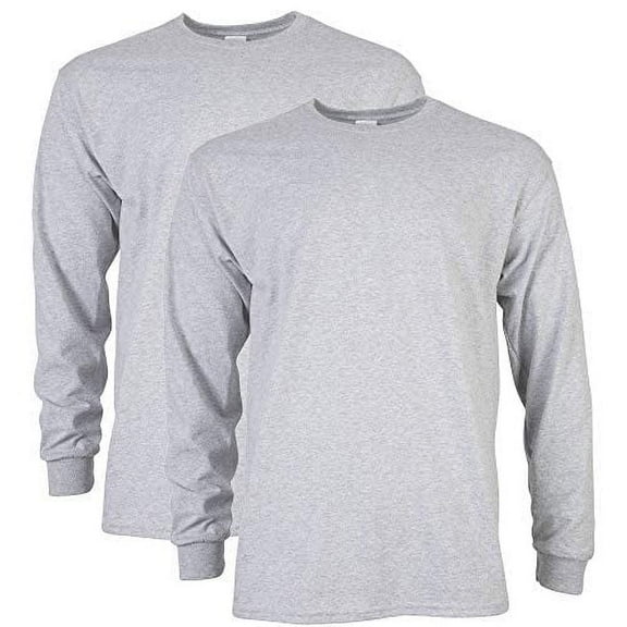 Gildan Mens Ultra Cotton Long Sleeve T-Shirt
, 3XL, Ash (Pack of 2) 2 Ash