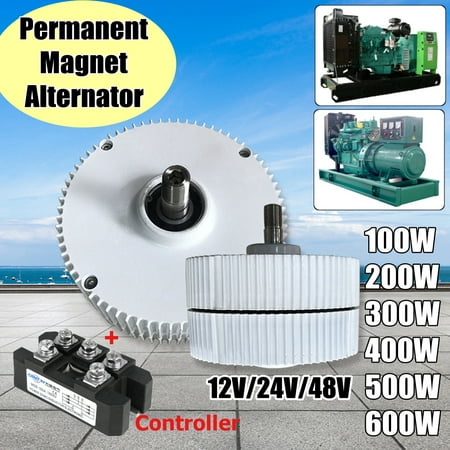 12V 600W Permanent Magnet Alternator For Wind Turbine Generator + Controller (Best Alternator For Wind Generator)