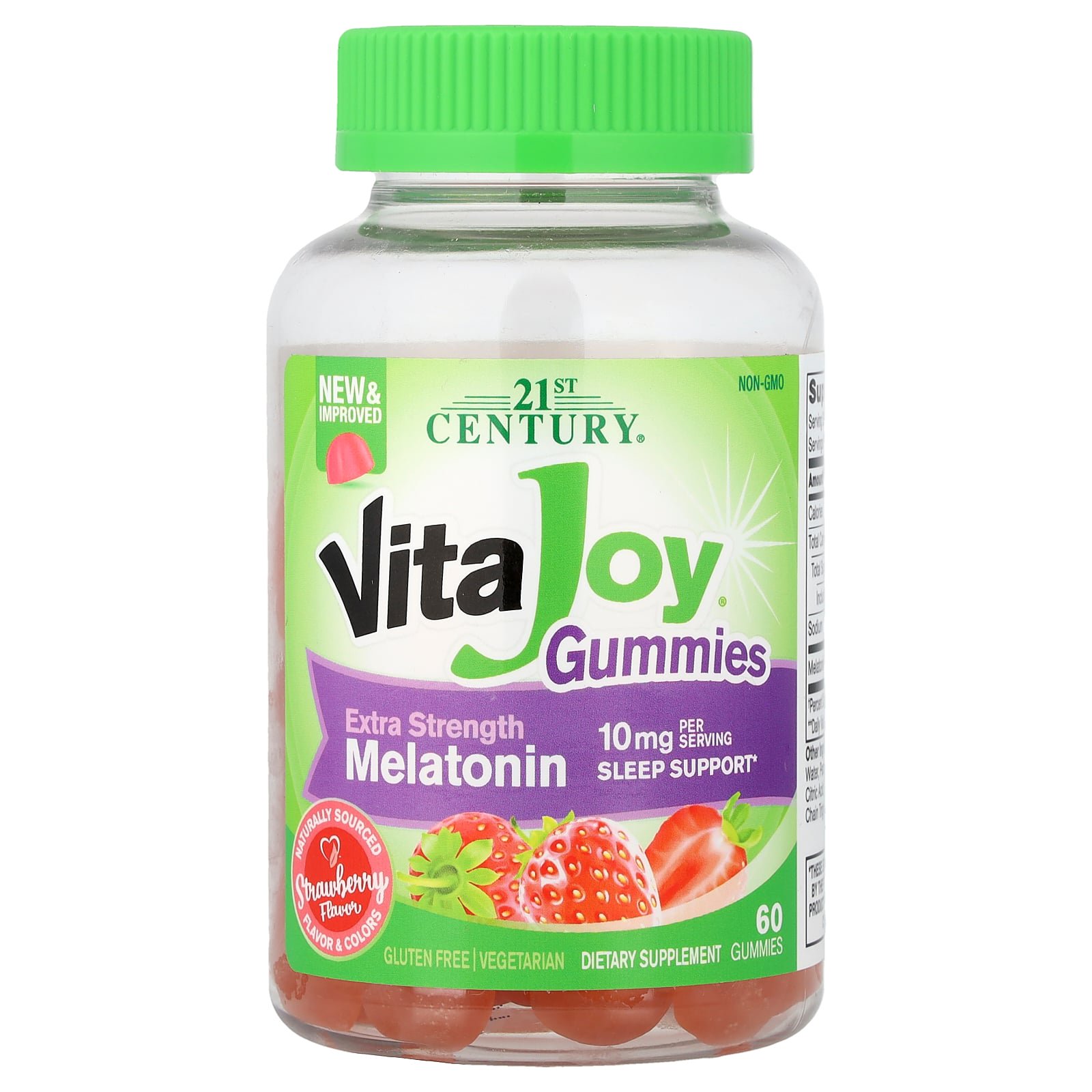 21st Century VitaJoy® Melatonin Gummies, Strawberry, 60 Gummies (5 mg per Gummy)