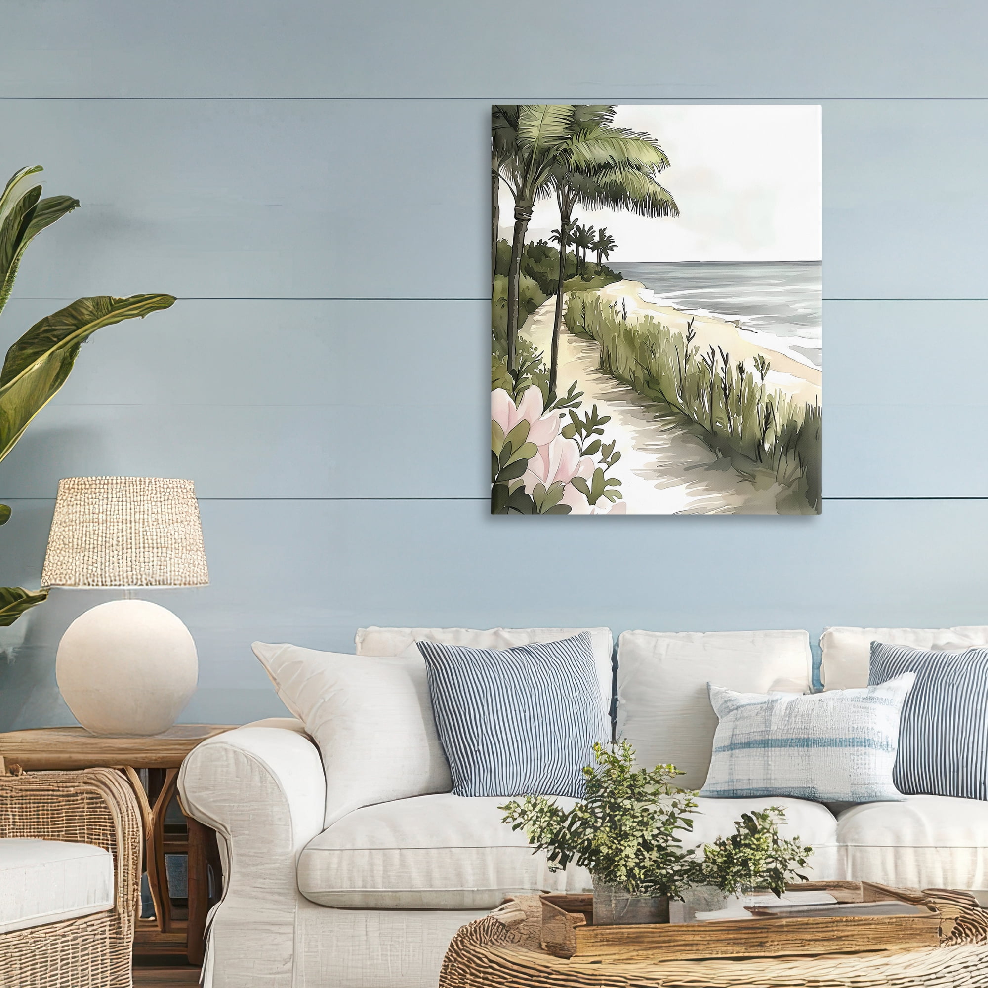 Stupell Industries Coastal Calm Palm Tree Pathway Canvas Wall Art, design by Riley B