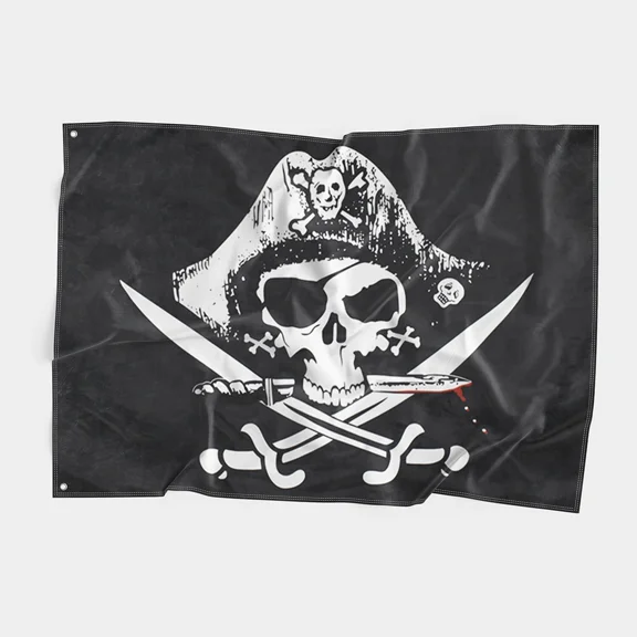Dead Man'S Chest Pirate Flag 3X5' Feet Outdoor Jolly Roger Sabers Swords Deadman