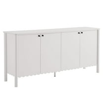 Sideboard Console Table Entry Display Cabinet, White, Wood, Living Dining Room Kitchen Cafe Bistro Hospitality Restaurant, Modern Contemporary, HB37712