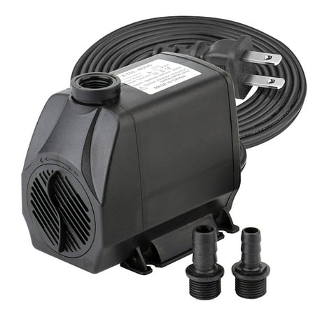 1050 GPH Submersible Water Pumps for Aquarium, Tabletop Fountains, Pond, Water Gardens and Hydroponic Systems with Two Nozzles, CE-ROHS Approved, 5.9 ft Power