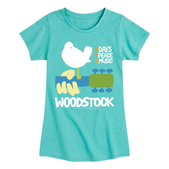 Woodstock - Guitar - 3 Days of Peace & Music - Toddler & Youth Girls Short Sleeve Graphic T-Shirt