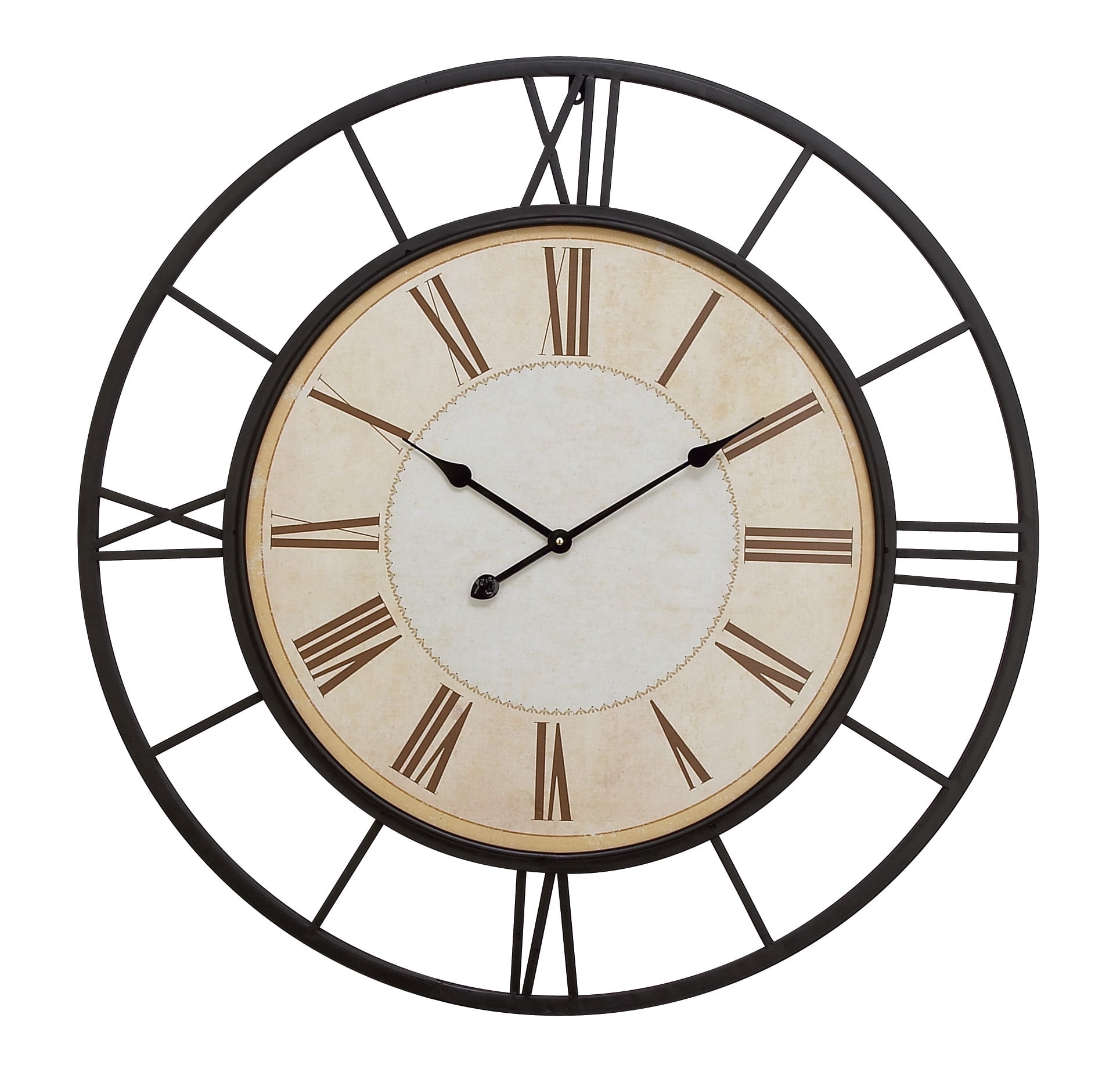 DecMode 37 x 37 In. White Metal Industrial Wall Clock