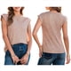 thumbnail image 2 of Blusas de Verano para Mujer, Informales, de Cuello Redondo, de Punto Gofre, con Mangas , Blusas Holgadas. Caqui XXL, 2 of 7