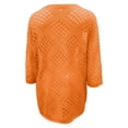 thumbnail image 5 of SOOMLON Cover up Tops for Women Plus Size V Neck 3/4 Sleeve Tops Crochet Coverup Vintage Summer Beach Vacation Clothes, 5 of 5