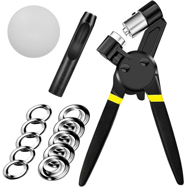 Presse Manuelle à Illets pour Usage Portatif Multi-Usage, Poignée Ergonomique avec Mécanisme à Double Levier pour Installation Rapide et Efficace des Illets Anti-Rouille (10mm Argent)