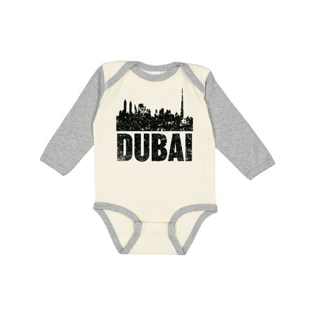 

Inktastic Dubai City Skyline with Grunge Gift Baby Boy or Baby Girl Long Sleeve Bodysuit