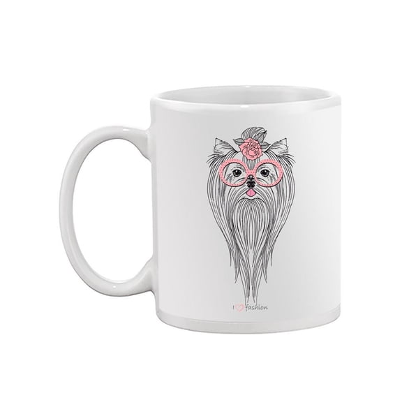Yorkshire Terrier Hipster Dog Mug -Image by Shutterstock,