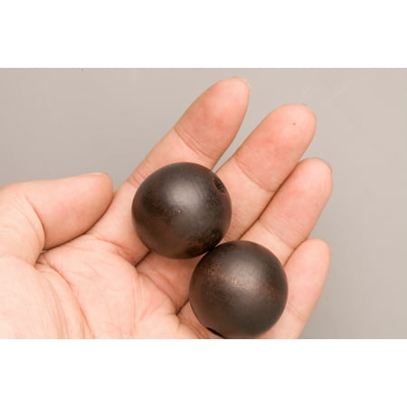 10 Paper Beads - Brown Wood Beads Round 30mm Sold Per Pkg Of 10 Beads