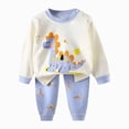 thumbnail image 5 of TOWED22 Kids Toddler Girls 2pcs Fall Winter Outfits Cute Long Sleeve Soft Top and Relaxed Joggers Pants Set Print Clothes Clothing(Blue,4-5 Y), 5 of 5