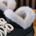thumbnail image 3 of Toddler Boys Girls Slip On Winter Boots Wide Toe Box Fleece Lined Snow Booties Non Slip Mid Wide Calf Boots Black Size 4 Big Kids, 3 of 6