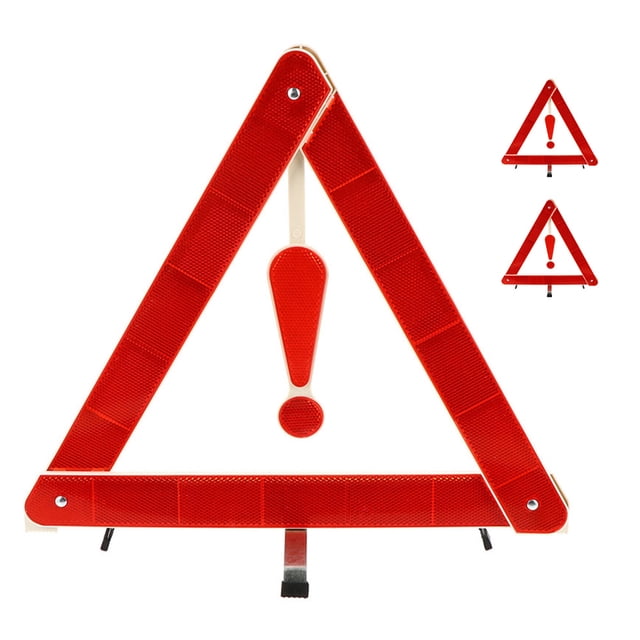 GOOHOCHY 3 piezas de triángulos de advertencia reflectantes de emergencia para vehículos en carretera. Señales de advertencia triangulares.
