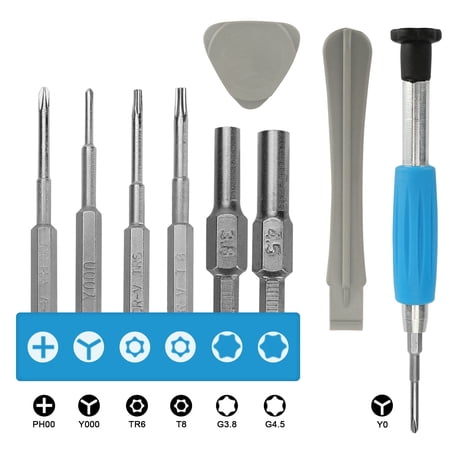 10-in-1 T8 T6 Triwing Screwdriver Repair Tool kit Fit for Nintendo Switch/Wii/NES/SNES/GBA/PS4/PS5/Xbox One/3DS/ Gamecube/N64-Grey