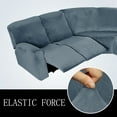 thumbnail image 6 of CJC Velvet Single Corner Seat Cover for 5-Seat Recliner Sofa, Gray Blue, 6 of 9