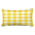 thumbnail image 1 of BOSDECO Lemon Yellow Gingham Pattern Pillowcase Cushion Cover 20x30 inch, 1 of 1