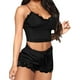 thumbnail image 4 of Gibobby Pijamas para mujer Pijama corto informal cómodo con cuello en V para mujer, camisola de encaje, Top ajustado sin mangas, pijama corto(Negro,XL), 4 of 5