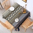 thumbnail image 2 of Blue Geometric Zigzag Checker Pattern Square Tablecloth,Waterproof Square Table Cover,Wipeable Spillproof Washable Table Cover for Home Kitchen Party Decor 52"x52"(132x132cm), 2 of 6