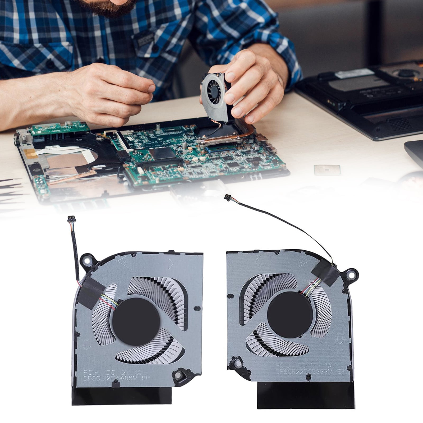 CPU GPU Fan Laptops Cooling Fan DC12V 4Pin 4wires Coolers Fan for 16 PHN16-71 PHN18-71 Laptops Part