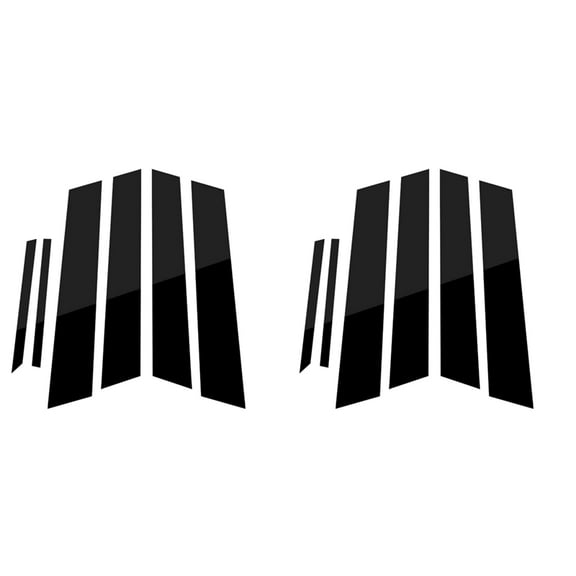 12PCS Window Pillar Posts Cover, for   2006-2011 Side Door Panel Trims, Glossy Black