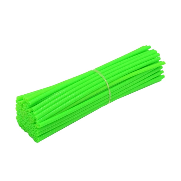 Protector de radios Toystoory para rueda de motocicleta 72 Uds cubiertas de piel tubo para Motocross 10 Ciclismo verde