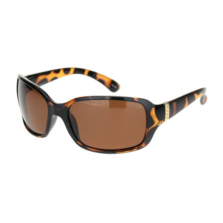 Polarized Womens Narrow Rectangular 90s Designer Plastic Sunglasses Tortoise