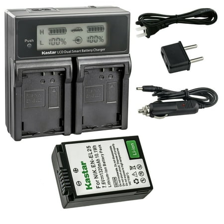 Kastar 1-Pack Battery and AC LCD Dual Fast Charger Compatible with Nikon Z30 Creator Ready Z Series Camera  Z 30 Mirrorless Camera