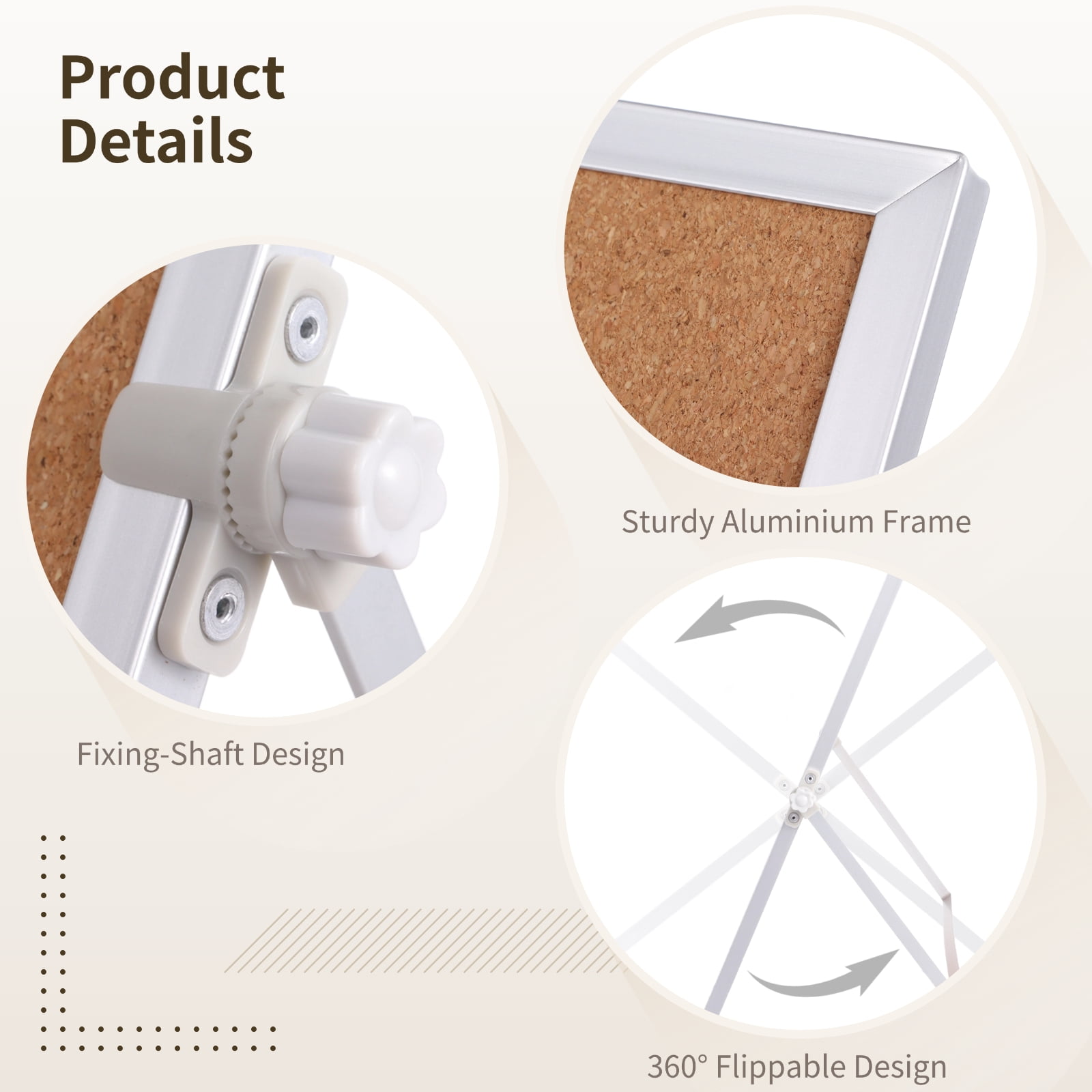 2 Pcs Cork Board, Desk Cork Bulletin Board for Home Office, Double-Sided Aluminum Hanging Bulletin Board Set, Includes 28 Push Pins, 15.75 x 11.81 in