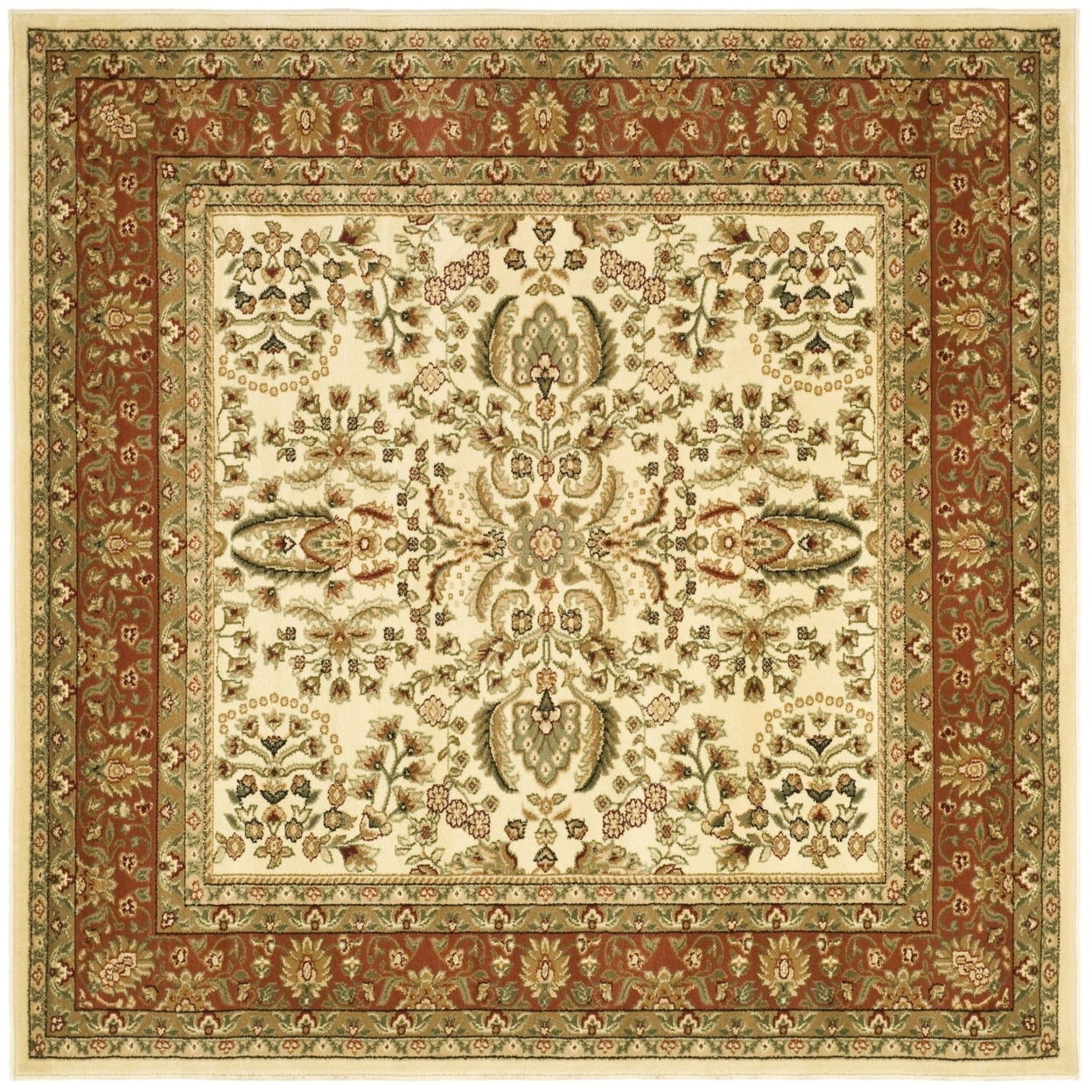 SAFAVIEH Lyndhurst Elizabeth Traditional Floral Runner Rug, Ivory/Rust, 2'3" x 8'