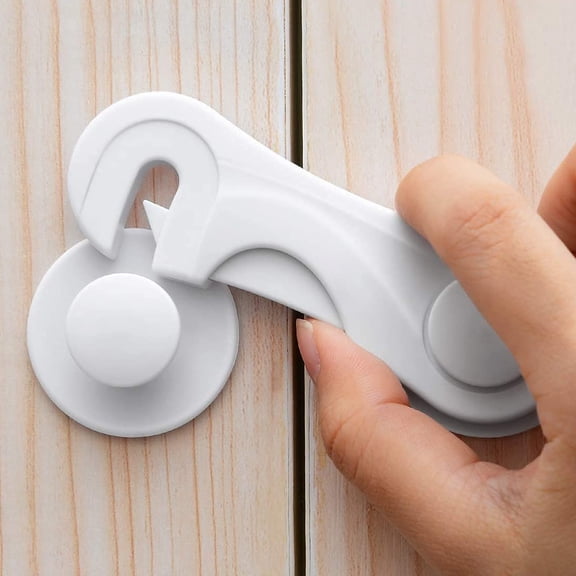 Cabinet Locks,Fridge Locks For Kids,Child Safety Locks 2 Pack - Baby Safety Cabinet Locks - Baby Proofing Cabinet Kitchen System with Strong Adhesive Tape