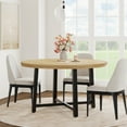 thumbnail image 3 of 47" Round Dining Table for 4 - Space-Saving Kitchen Table with Sturdy Metal Frame & Wood Top （Only Table）, 3 of 8