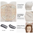 thumbnail image 4 of Benehair Mix Brown Wave Curl Hair Toppers with Bangs for Women with Thinning Hair Synthetic Hair Extensions Clip in Hair Top Invisible Seamless Hairpieces 14 inches, 4 of 7