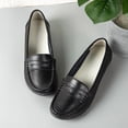 thumbnail image 3 of CushHide Womens Ballet Flats Classic Black Loafers Slip On Comfortable Casual Leather Dress Shoes Microfiber Work Footwear for Everyday Wear, 3 of 10