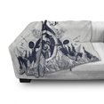 thumbnail image 3 of Tribal Soft Flannel Fleece Throw Blanket, Eagle with Forest and Mountains Astrological Design, Cozy Plush for Indoor and Outdoor Use, 50" x 60", Dark Blue Off White, by Ambesonne, 3 of 6