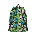 thumbnail image 6 of Rocae Skull and Palm Leaves for Durable Canvas Backpack Leisure Large Bag Travel Rucksack Multi-function Backpack, 6 of 8