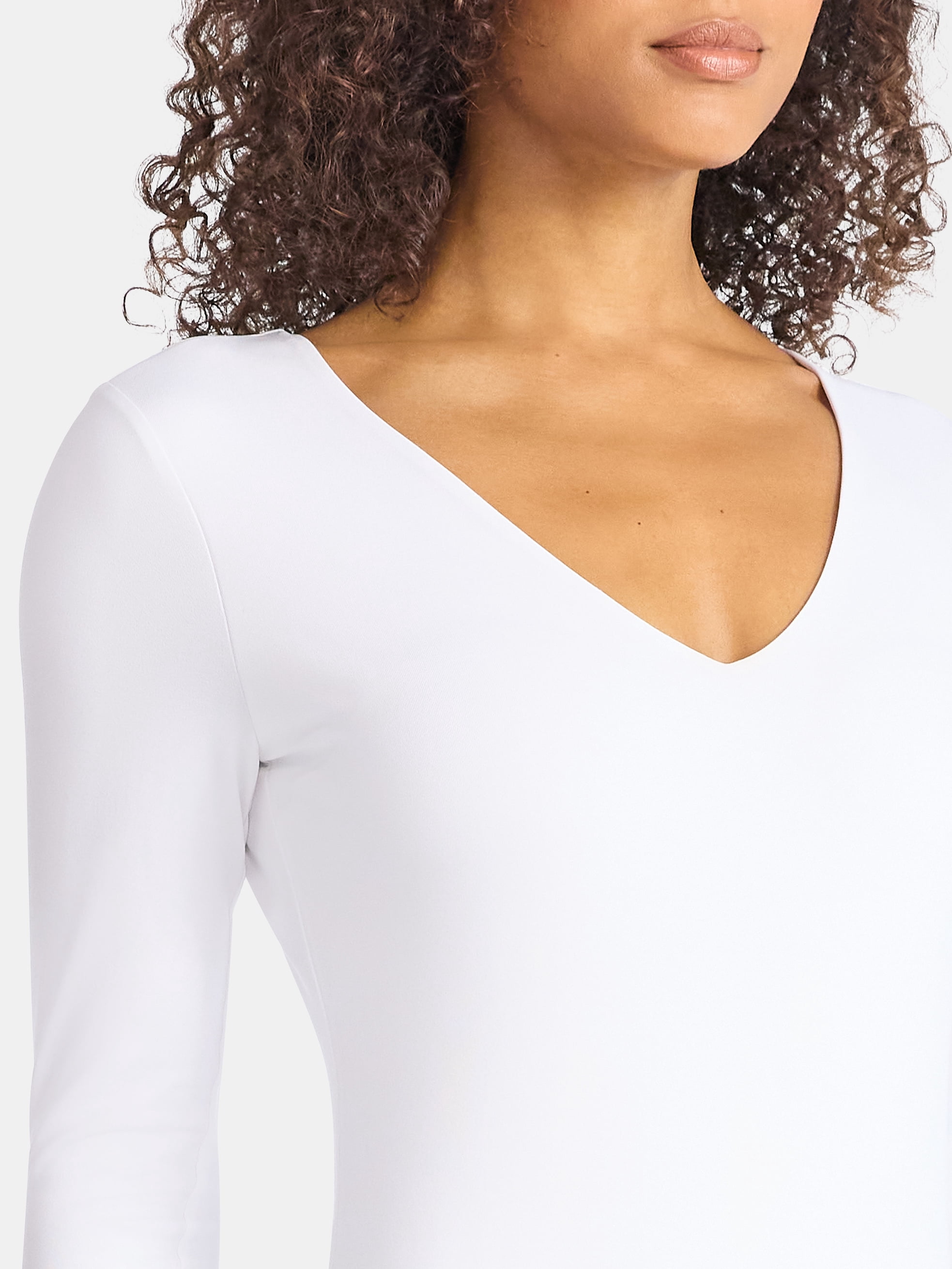 Time and Tru Women's Smoothing Bodysuit with Long Sleeves, Sizes XS-XXXL