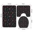 thumbnail image 3 of Neon Controllers Games Icons Black Pattern Bathroom Rugs Sets 3 Piece,Toilet Cover Set,Absorbent Non Slip Bathroom Mats Sets with U-Shaped Contour Rug Toilet Rug Set, 3 of 5
