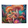 thumbnail image 5 of FUMJ  Mushroom Strawberry Tapestry Wall Hanging, Red Mushrooms and Fruit Butterfly on Pink Background Tapestry, Moon Starry Night Tapestry for Living Room Bedroom Aesthetic Decor, 5 of 7