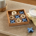 thumbnail image 2 of Mainstays By Becky G. & Alejandra 6" Wood Tic Tac Toe Tabletop Decoration, Blue & Natural, 2 of 8