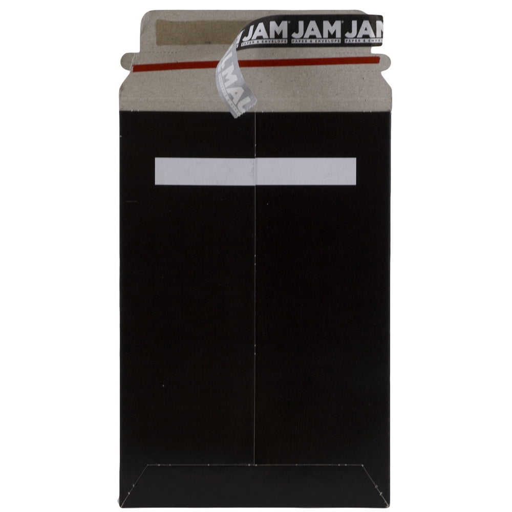 JAM Photo Mailer Envelopes, 6x9, Black, 6/Pack, Peel & Seal