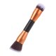 thumbnail image 2 of Pincel de maquillaje portátil de doble extremo 1pc Mujeres sueltas en polvo rubor rosa oro oro, 2 of 5