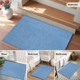 thumbnail image 6 of Blue Burlap Texture Large Area Rugs for Bedroom Living Room, Soft Non Slip Carpet Bedside Rug, Farmhouse Vintage Blue Rectangular Floor Cover Kitchen Accent Rug 2'x3' for Dining Room/Office, 6 of 9