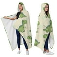 thumbnail image 2 of Wearable Blanket,Mint Dinosaurs with Cacti Cute Hooded Wearable Flannel Blanket for Adults & Teens,Winter Poncho Shawl Wrap Cape Cozy Anti-Pill,60"x80", 2 of 5