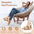 thumbnail image 2 of Heel Protectors for Pressure Sores, Sheepskin Heel Cushions, Medical Lambs Wool Padding, Ankle Protectors for Bed Sores, Sheep Skin Foot Protectors (2-Pack), 2 of 6